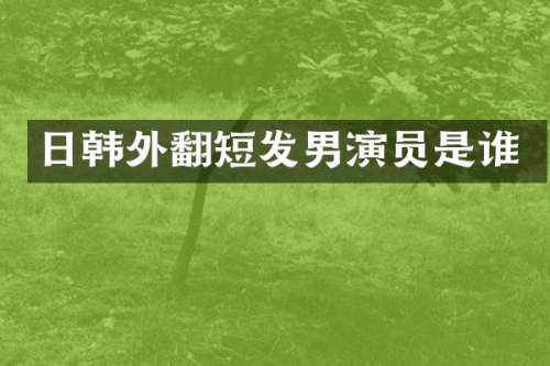 日韩外翻短发男演员是谁