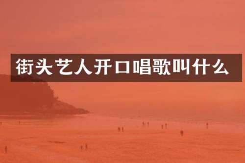 街头艺人开口唱歌叫什么