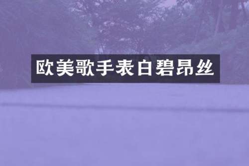 欧美歌手表白碧昂丝