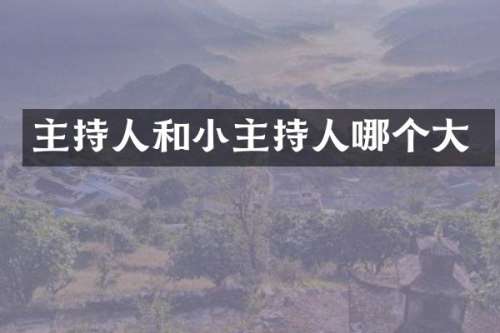 主持人和小主持人哪个大