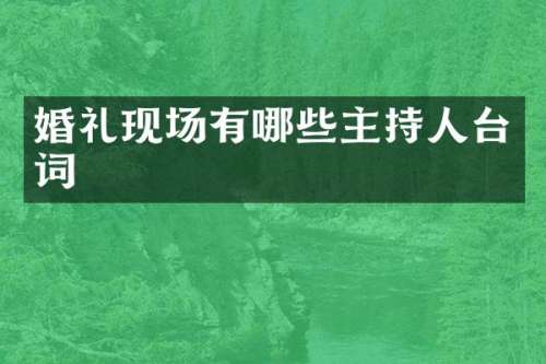 婚礼现场有哪些主持人台词