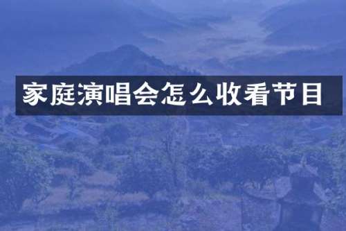 家庭演唱会怎么收看节目