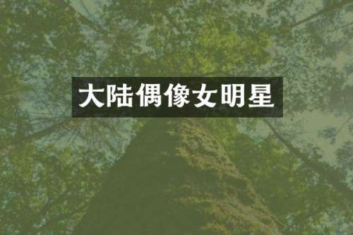 大陆偶像女明星