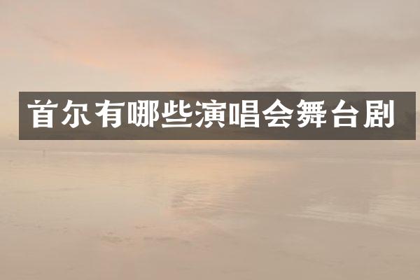 首尔有哪些演唱会舞台剧