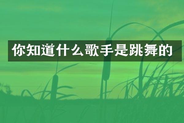 你知道什么歌手是跳舞的