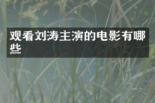 观看刘涛主演的电影有哪些