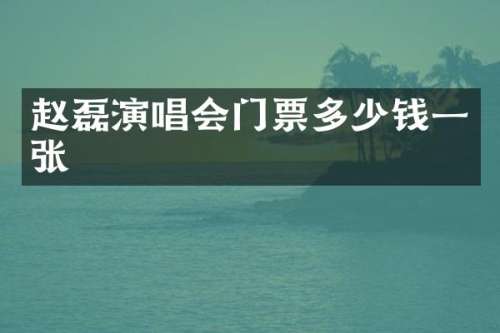 赵磊演唱会门票多少钱一张