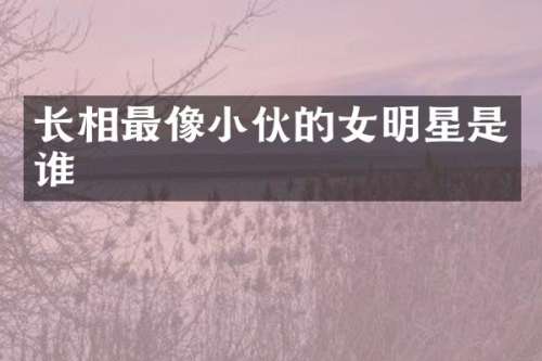 长相最像小伙的女明星是谁