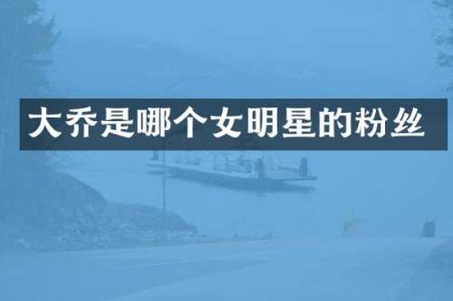 大乔是哪个女明星的粉丝