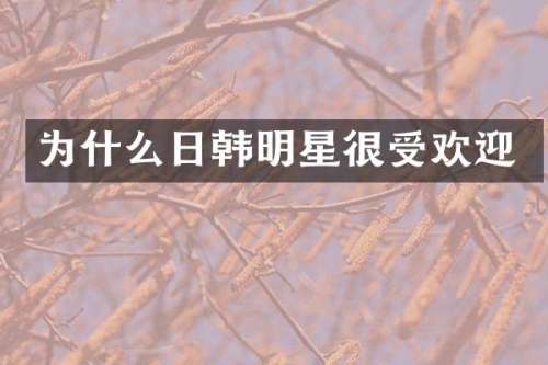 为什么日韩明星很受欢迎