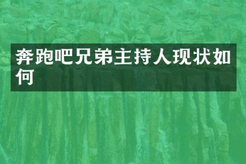 奔跑吧兄弟主持人现状如何