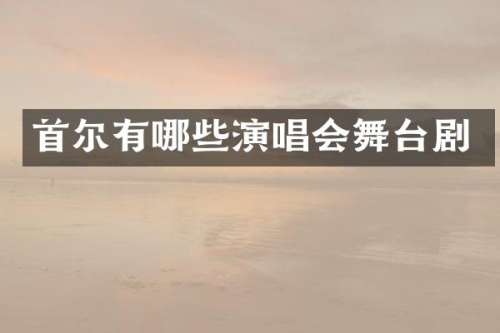 首尔有哪些演唱会舞台剧
