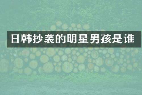日韩抄袭的明星男孩是谁