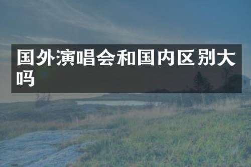 国外演唱会和国内区别大吗
