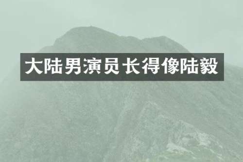 大陆男演员长得像陆毅