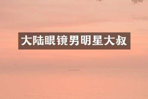 大陆眼镜男明星大叔