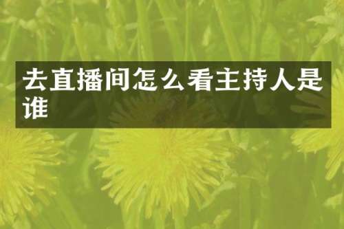 去直播间怎么看主持人是谁