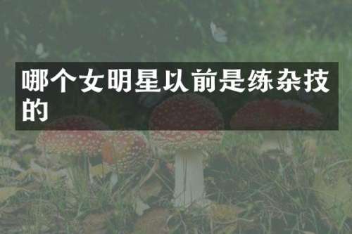 哪个女明星以前是练杂技的