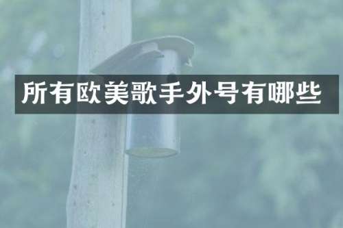 所有欧美歌手外号有哪些