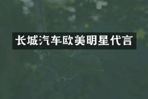 长城汽车欧美明星代言