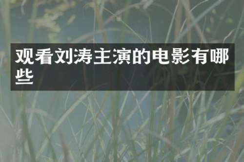 观看刘涛主演的电影有哪些