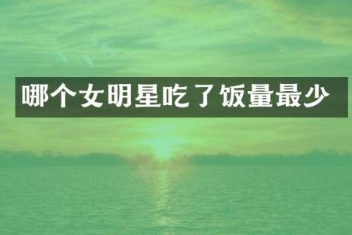 哪个女明星吃了饭量最少