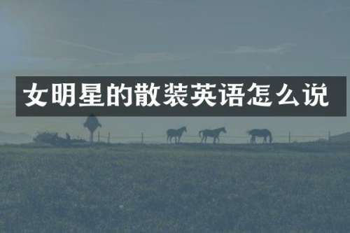 女明星的散装英语怎么说