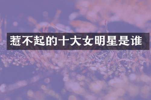惹不起的十大女明星是谁