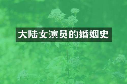 大陆女演员的婚姻史