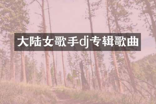 大陆女歌手dj专辑歌曲