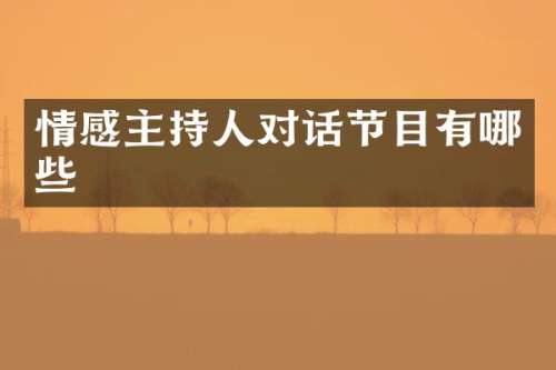 情感主持人对话节目有哪些