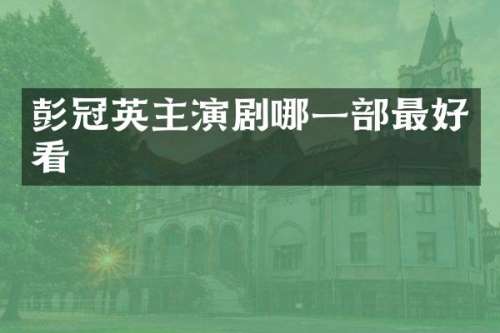 彭冠英主演剧哪一部最好看