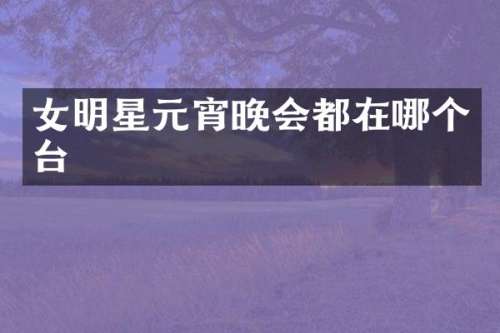 女明星元宵晚会都在哪个台