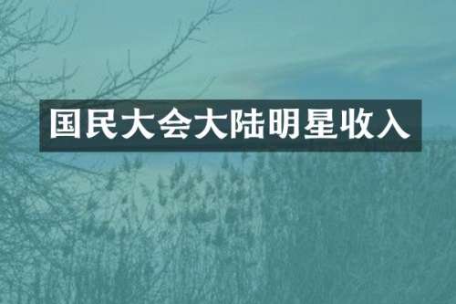 国民大会大陆明星收入