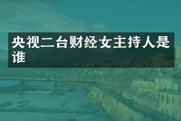 央视二台财经女主持人是谁
