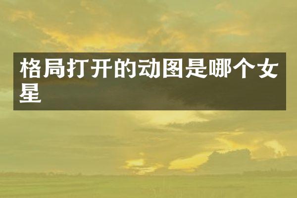 格局打开的动图是哪个女星