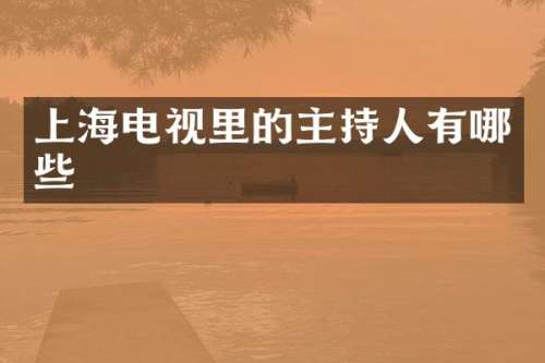 上海电视里的主持人有哪些