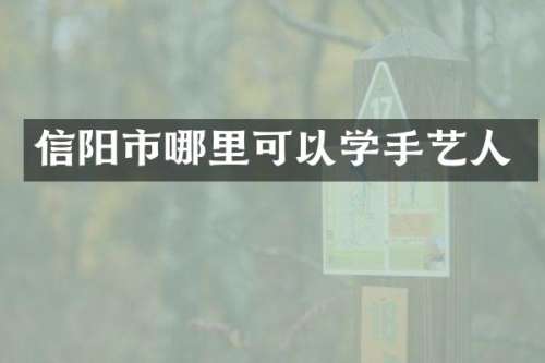 信阳市哪里可以学手艺人