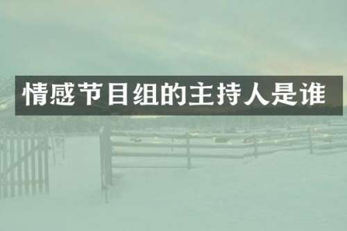 情感节目组的主持人是谁