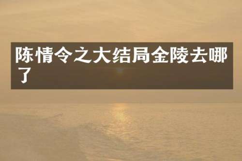 陈情令之大结局金陵去哪了