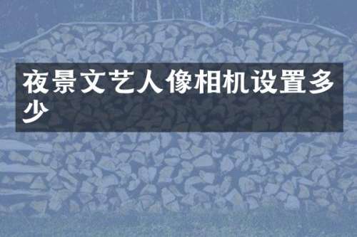 夜景文艺人像相机设置多少