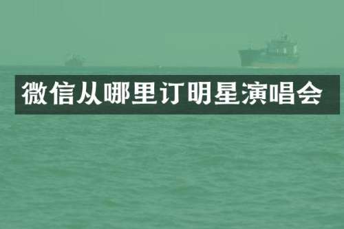 微信从哪里订明星演唱会