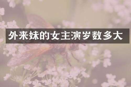 外来妹的女主演岁数多大