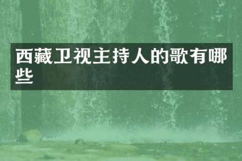 西藏卫视主持人的歌有哪些