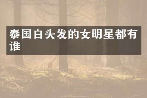 泰国白头发的女明星都有谁