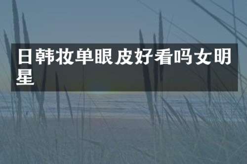 日韩妆单眼皮好看吗女明星