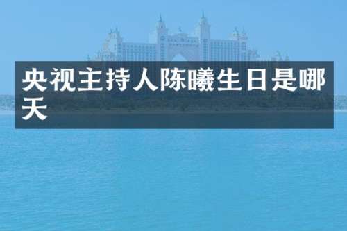 央视主持人陈曦生日是哪天
