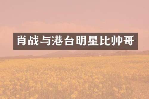 肖战与港台明星比帅哥