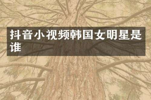 抖音小视频韩国女明星是谁