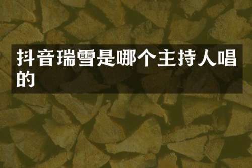 抖音瑞雪是哪个主持人唱的